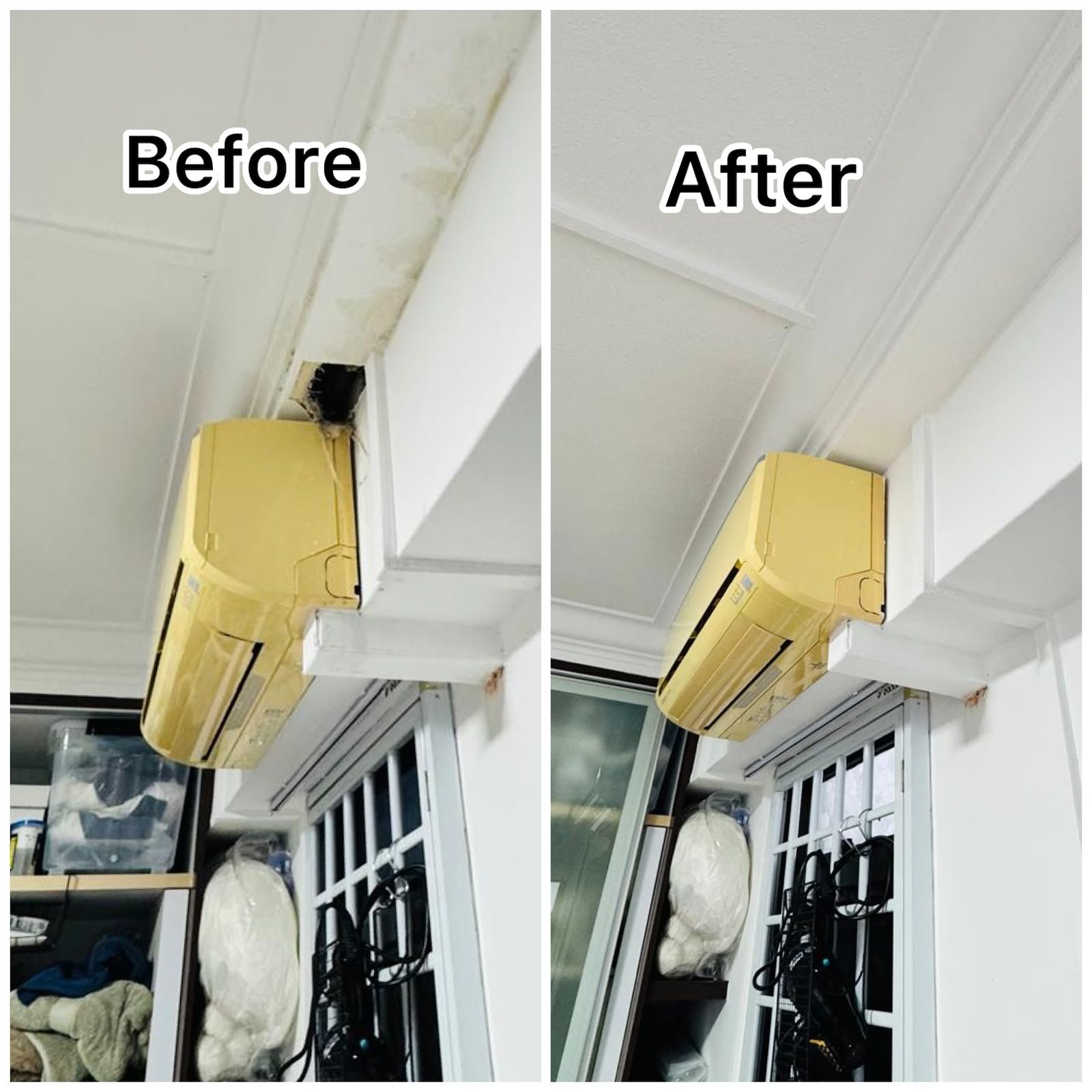 Aircon Trunking Gap Sealing & Ceiling Repair Service in Singapore